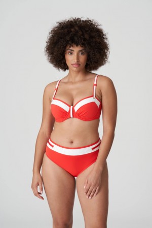 Prima Donna Swim Istres Bikini Tops Red / White | 762OSGQIM