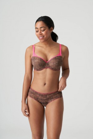 Prima Donna Twist Cafe Plume Bras Leopard / Pink | 185VZWSRJ