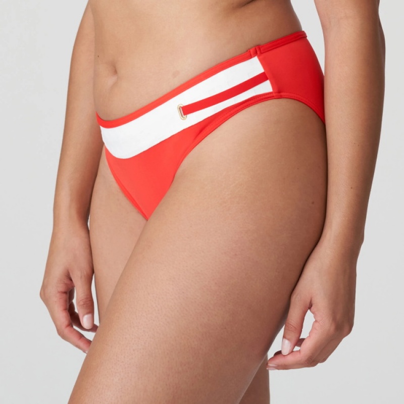 Prima Donna Swim Istres Bikini Bottoms White / Red | 082COQSYL