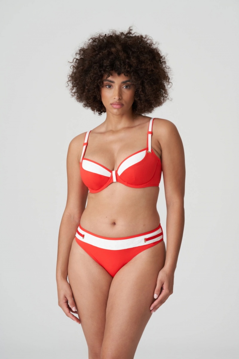 Prima Donna Swim Istres Bikini Bottoms White / Red | 082COQSYL