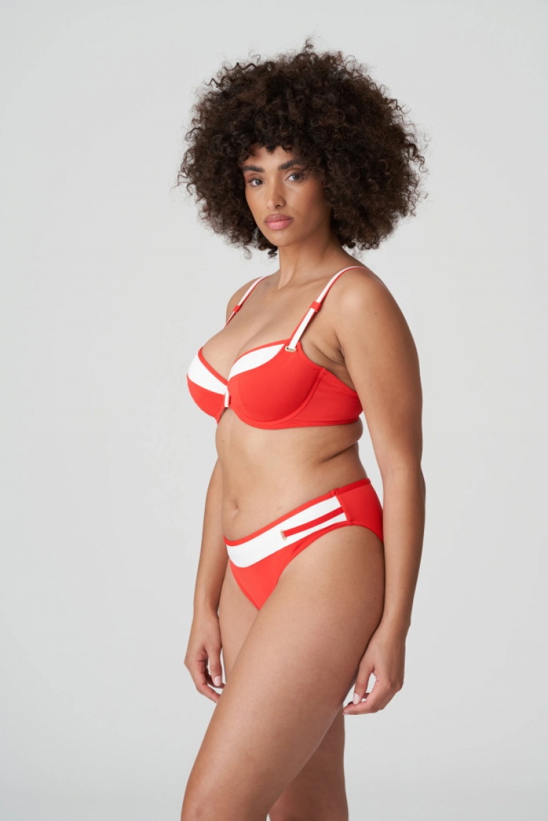 Prima Donna Swim Istres Bikini Bottoms White / Red | 082COQSYL