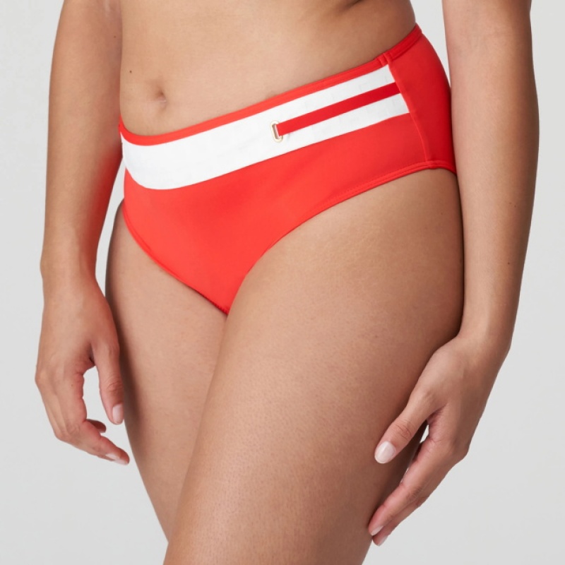 Prima Donna Swim Istres Bikini Bottoms White / Red | 160IYSBRZ