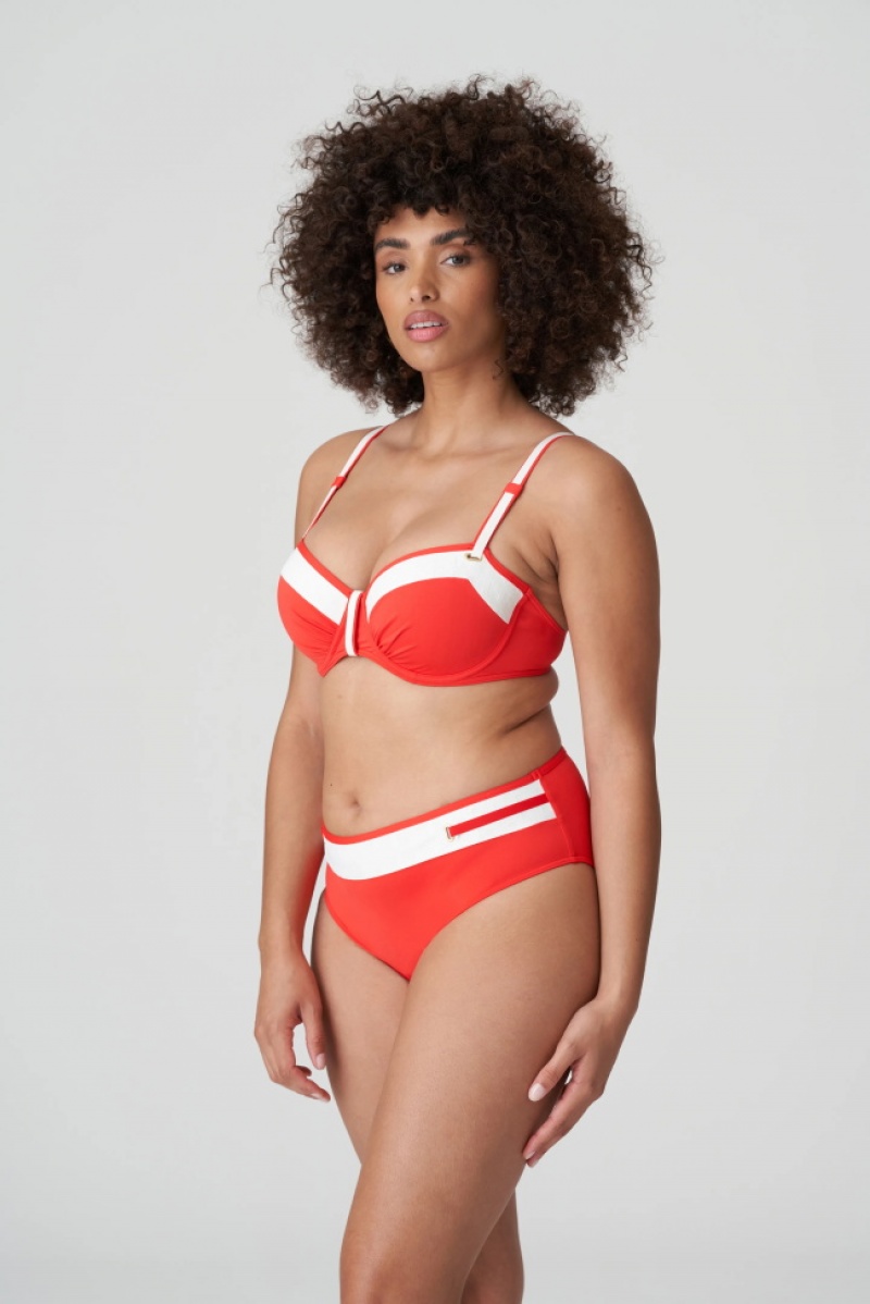 Prima Donna Swim Istres Bikini Bottoms White / Red | 160IYSBRZ