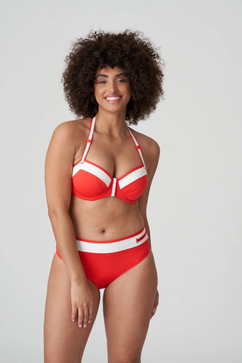 Prima Donna Swim Istres Bikini Tops Red / White | 762OSGQIM